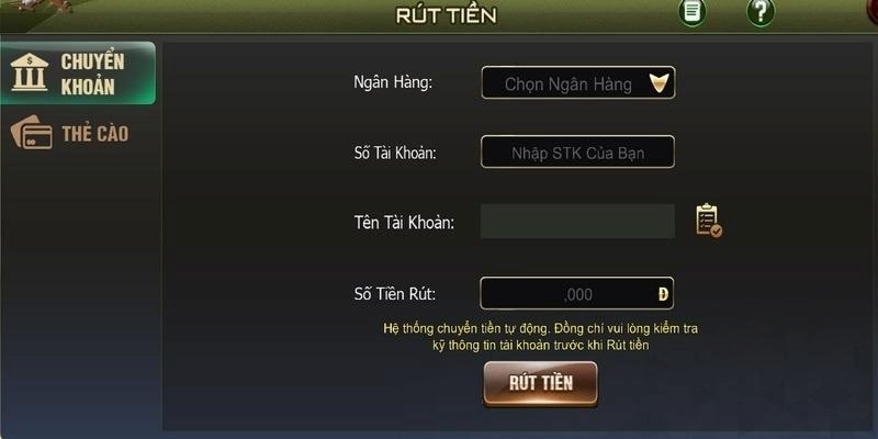 Các bước thực hiện rút tiền B52 Club đơn giản